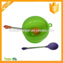 New Product Easy to Store Solid Silicone Spoon